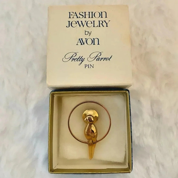 Avon Fashion Jewelry Vintage Pretty Parrot Goldtone Pin - Picture 5 of 7
